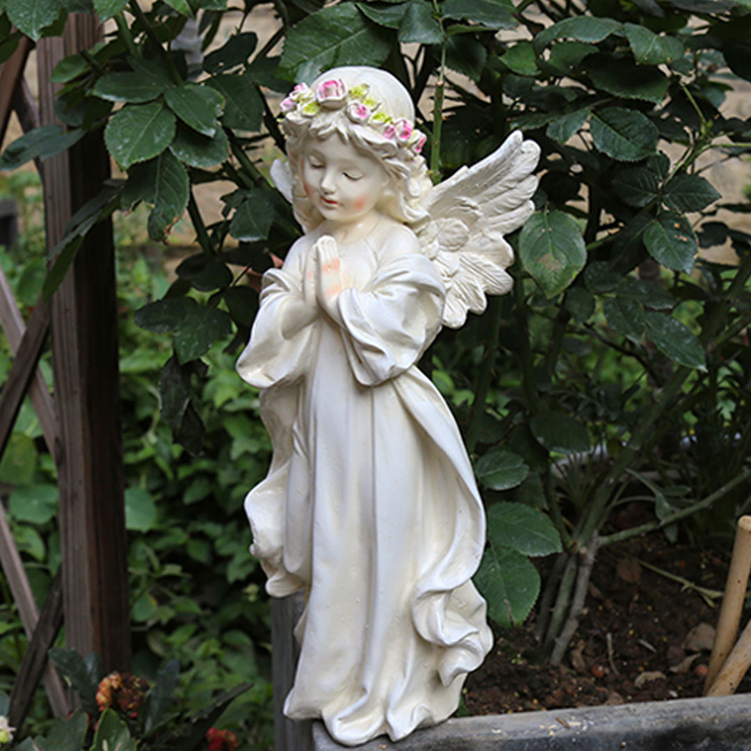 Angel Sculptures Eye-catching Anti-deform Resin Fairy Tale Praying Statue Ornament-xinru
