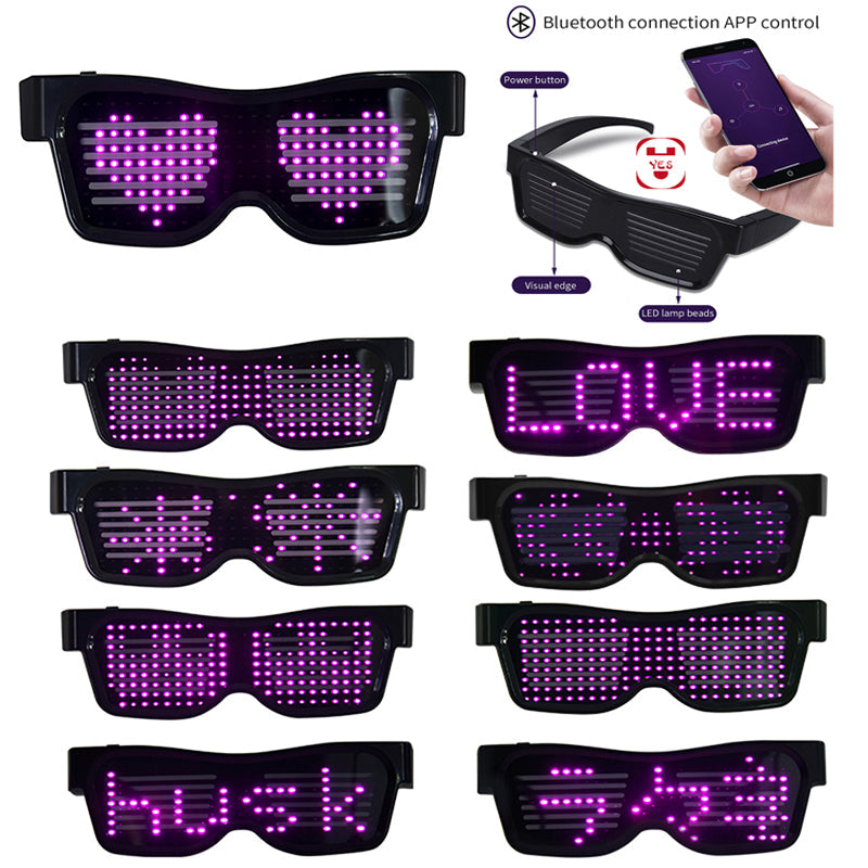 LED Glasses Customizable BT Colorful Light Glow Glasses Music Festival-xinru
