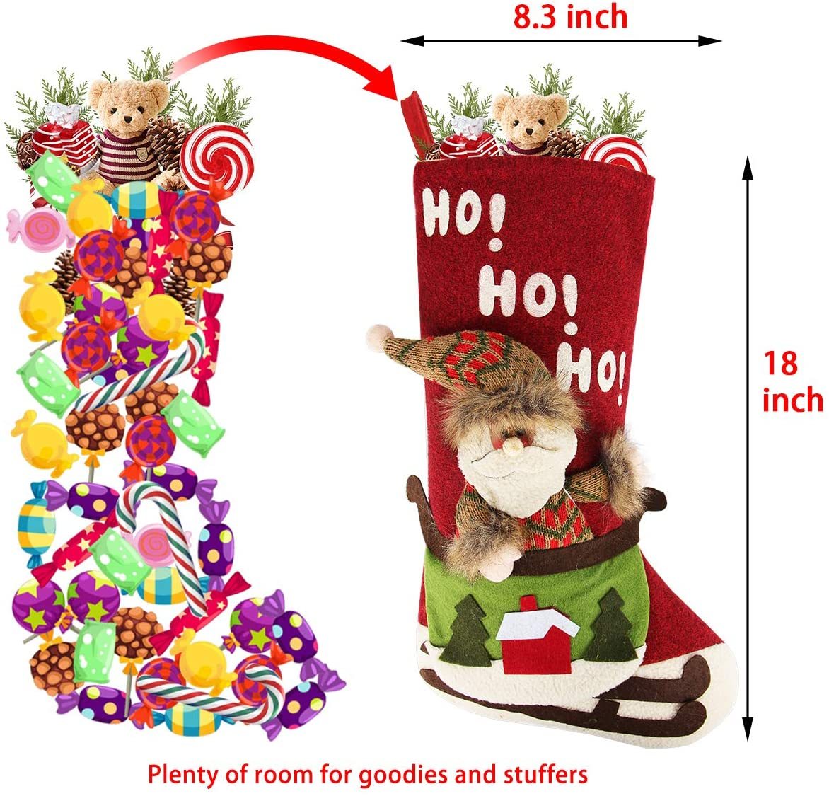 Christmas Stockings Candy Gifts Bag Hanging Ornaments Christmas Decoration-xinru shop