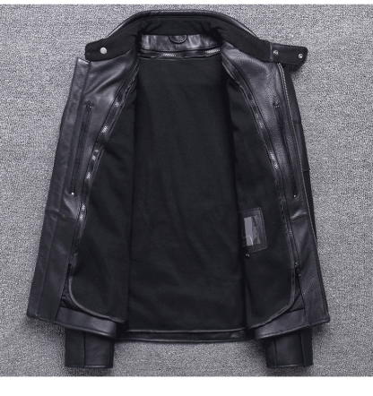 Motorcycle Skull Leather Jacket-xinru shop