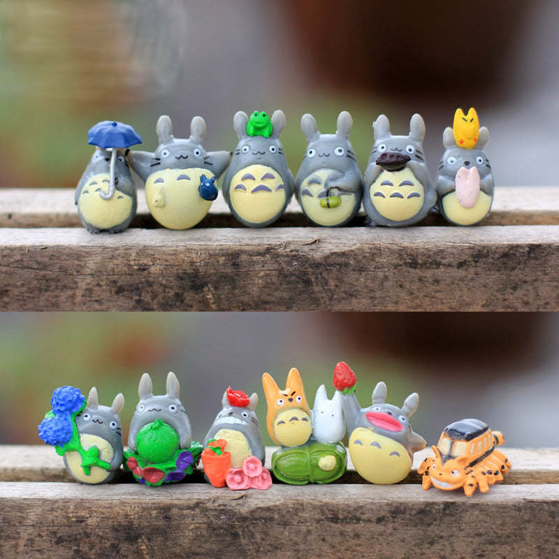 Totoro Figurines Model Statue Mini Toy Flower Pot Garden Decorations Holiday Gifts-xinru