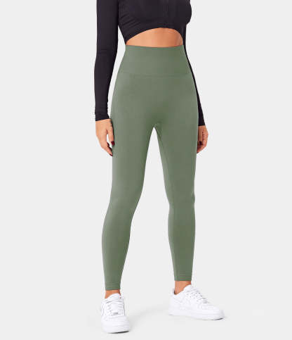 Seamless Flow High Waisted Butt Lifting Plain Full Length Leggings-xinru shop