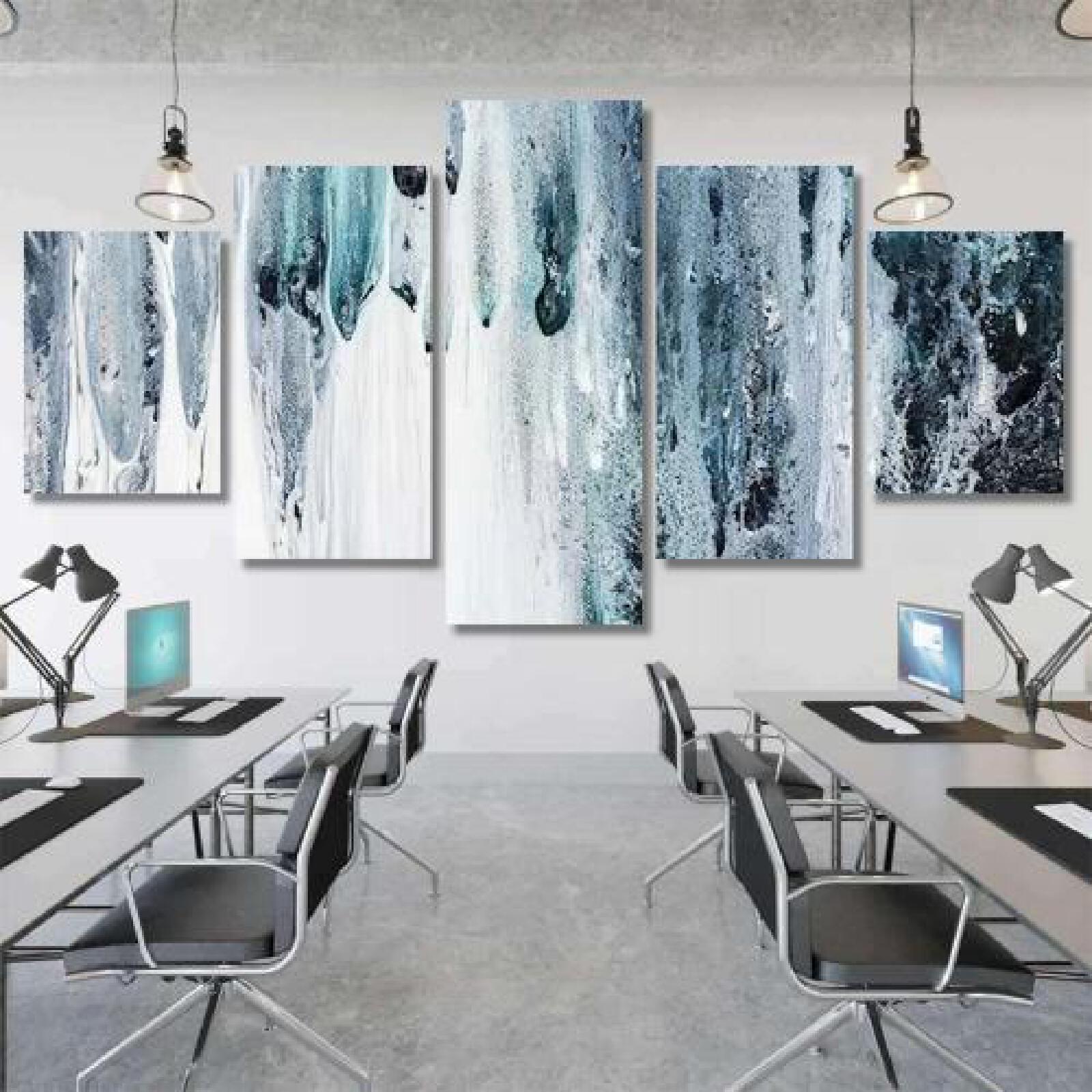 Blue White Abstract Acrylic-xinru shop