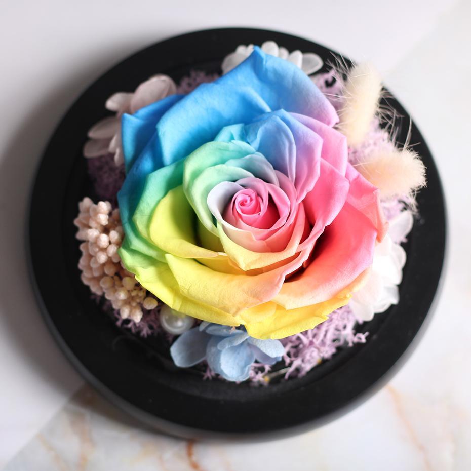 Mother's Day Gift Immortal Enchanted Rose Glass Heart Dome-xinru