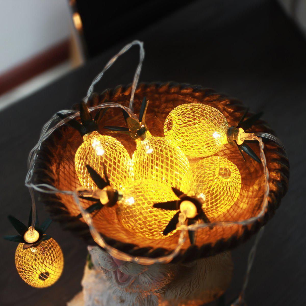 Iron Wire Pineapple Fairy Light String Nordic Gold LED Solar Festive Lighting-xinru