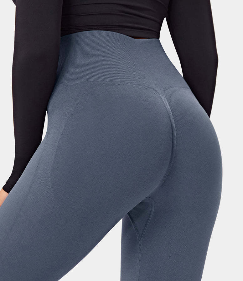 Seamless Flow High Waisted Butt Lifting Plain Full Length Leggings-xinru shop