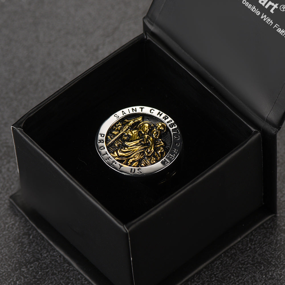 St. Christopher Ring Patron Saint of Travellers Ring-xinru