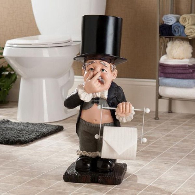 Toilet Butler with Roll Paper Holder Resin Ornament for Bathroom-xinru