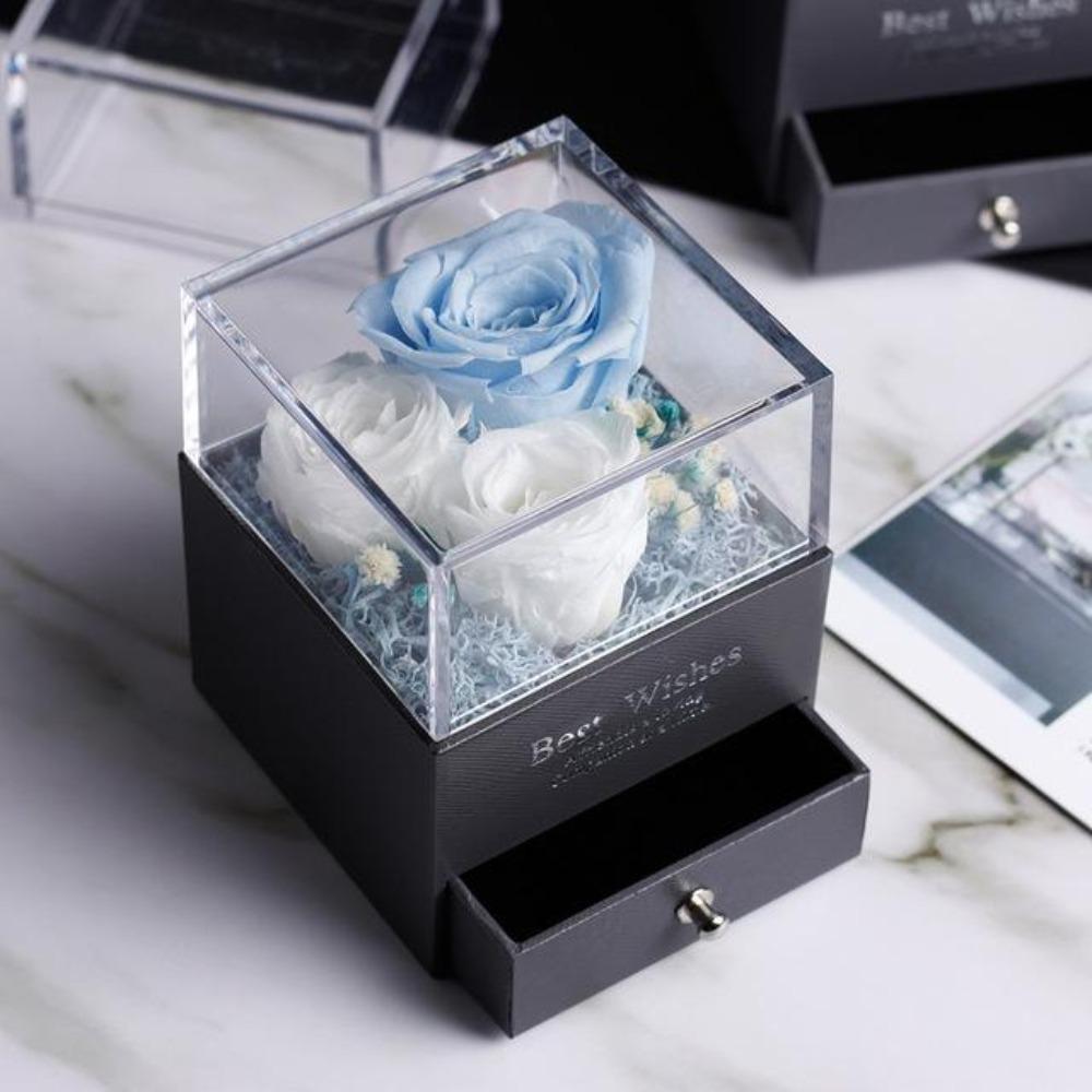 Immortal Preserved Rose Teddy Bear Box Display-xinru