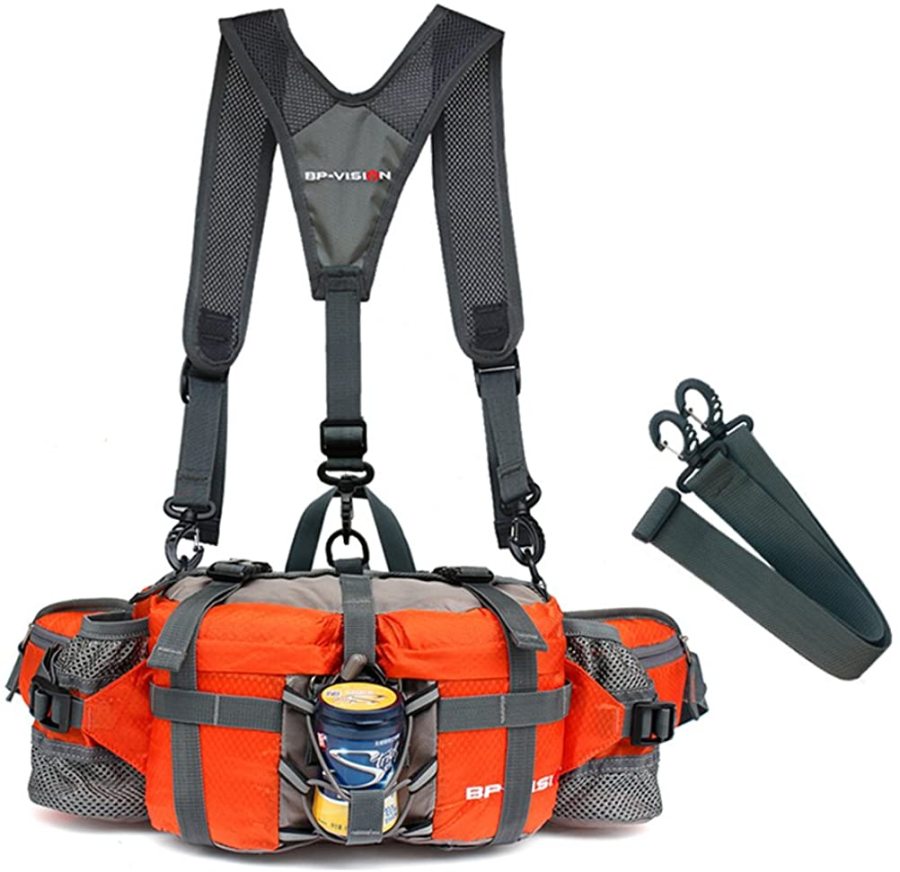 Water-Resistant Outdoor Mountaineering Waist Pack With Water Bottle Holder-xinru