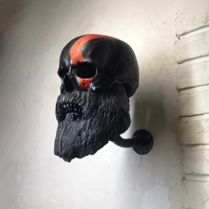 Motorcycle Helmet Skull With Beard Helmet Rack Gift For Bikers-xinru