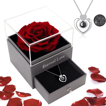 Mother's Day Gift Rose I Love You Necklace In 100 Languages-xinru
