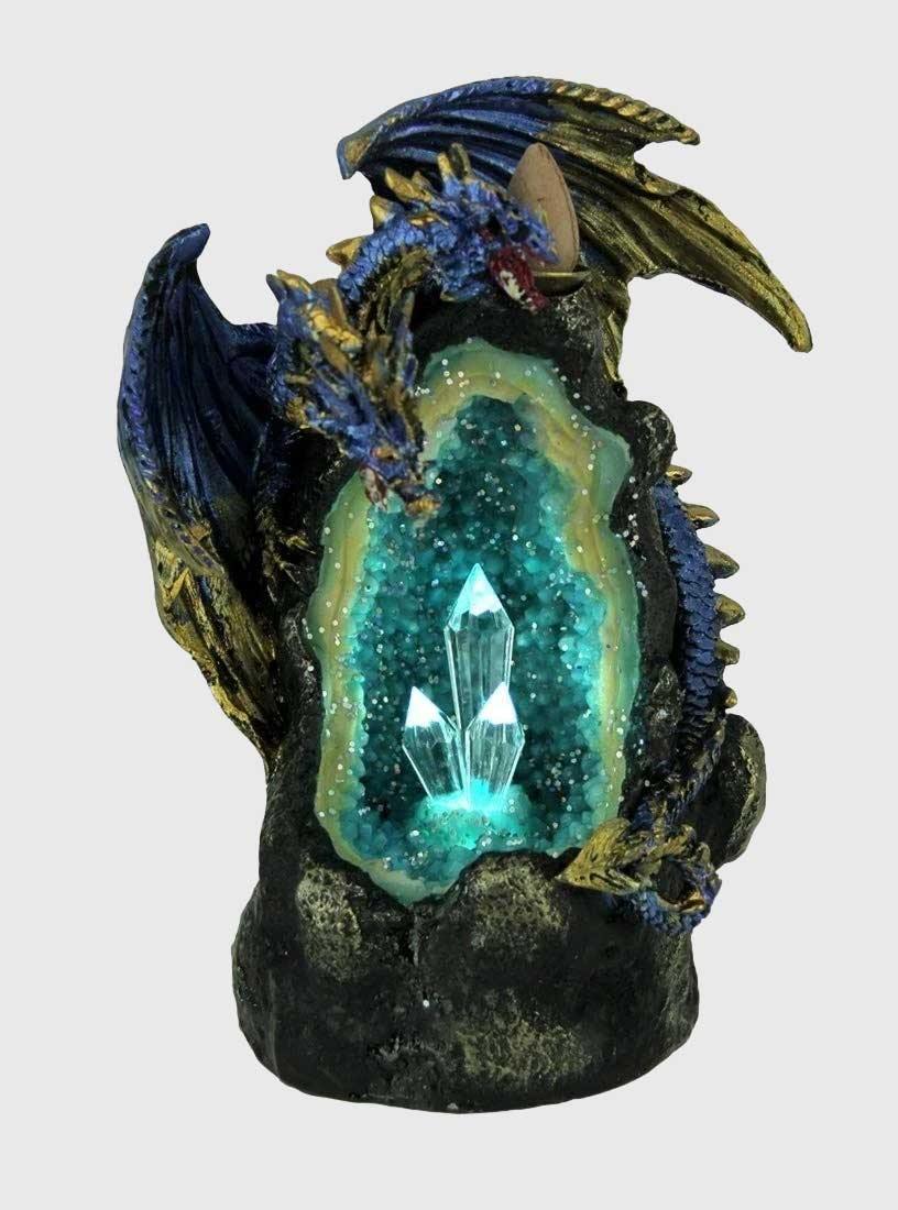 Crystal Cavern Dragon LED Backflow Incense Burner Nightlight-xinru