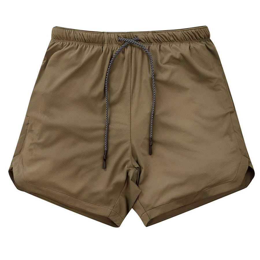 Men Drawstring Waist Sports Shorts With Phone Pocket-xinru