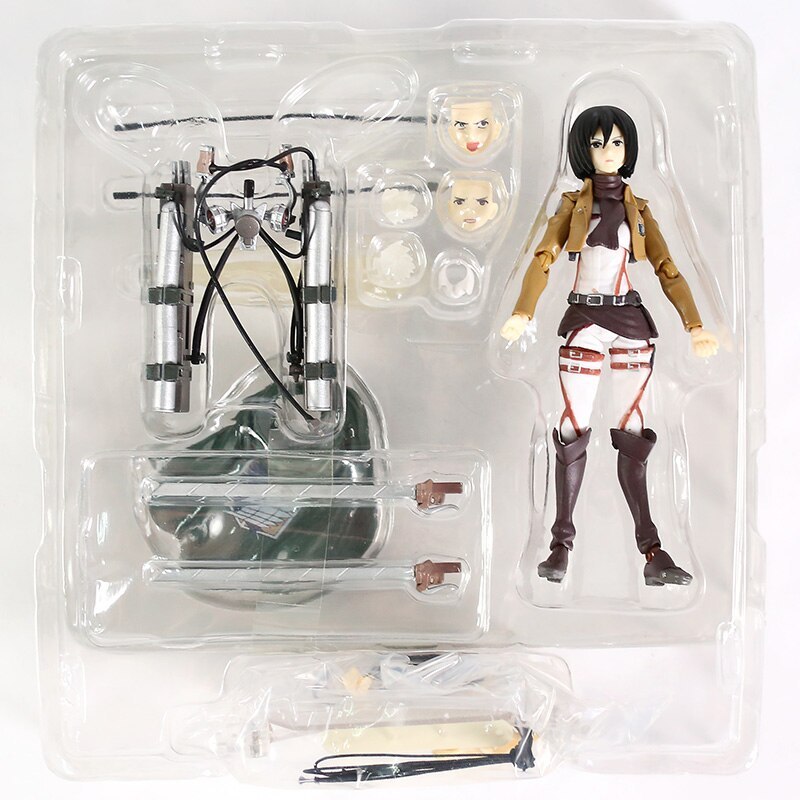 Attack on Titan Levi Mikasa Eren Ackerman PVC Figure Anime Action Model Toy-xinru
