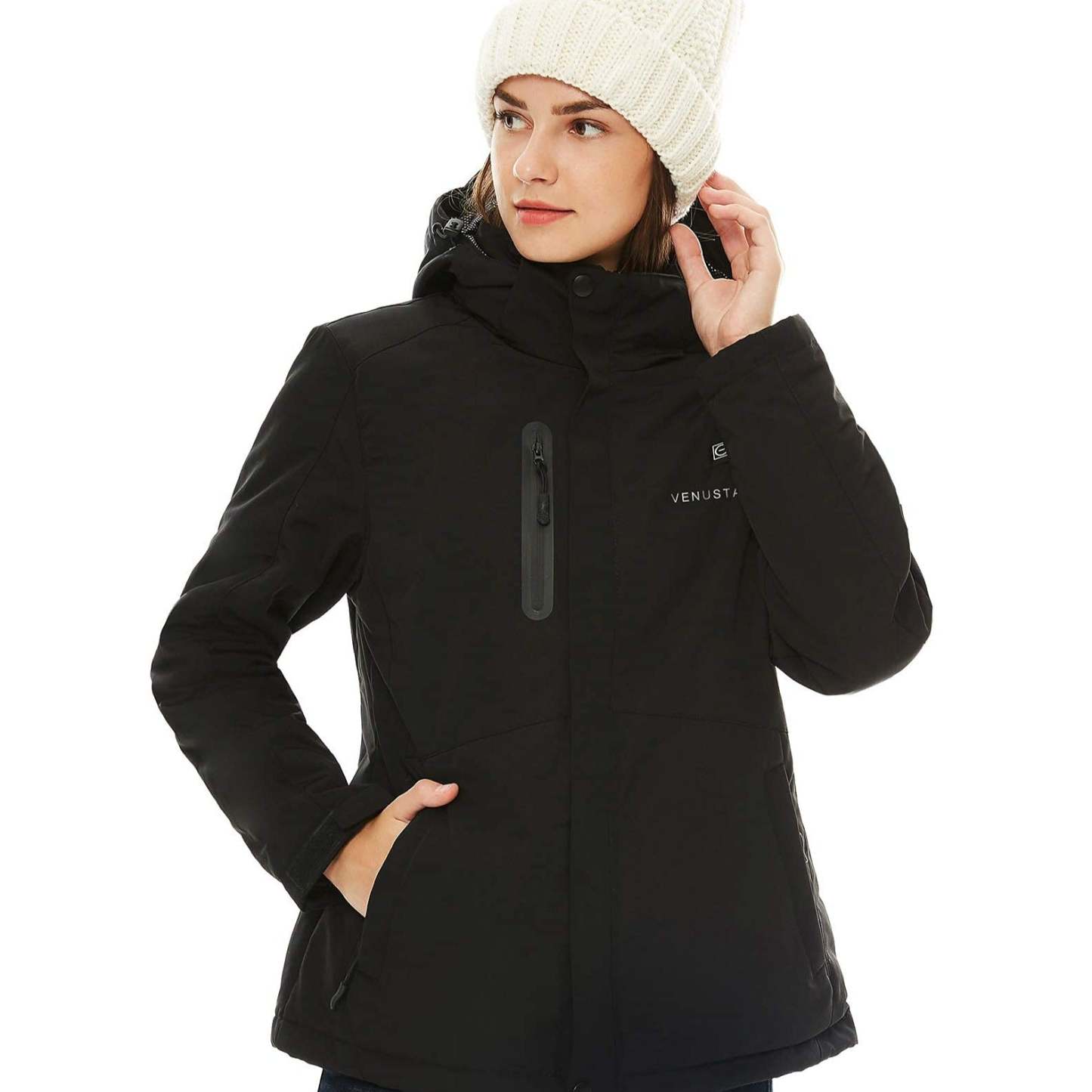 Heated Coat with Detachable Hood Windproof-xinru shop