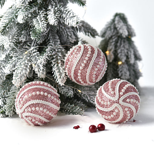 Sparkly All Over Christmas Ball Ornaments, Set of 4-xinru shop