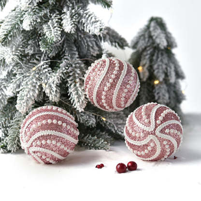 Sparkly All Over Christmas Ball Ornaments, Set of 4-xinru shop