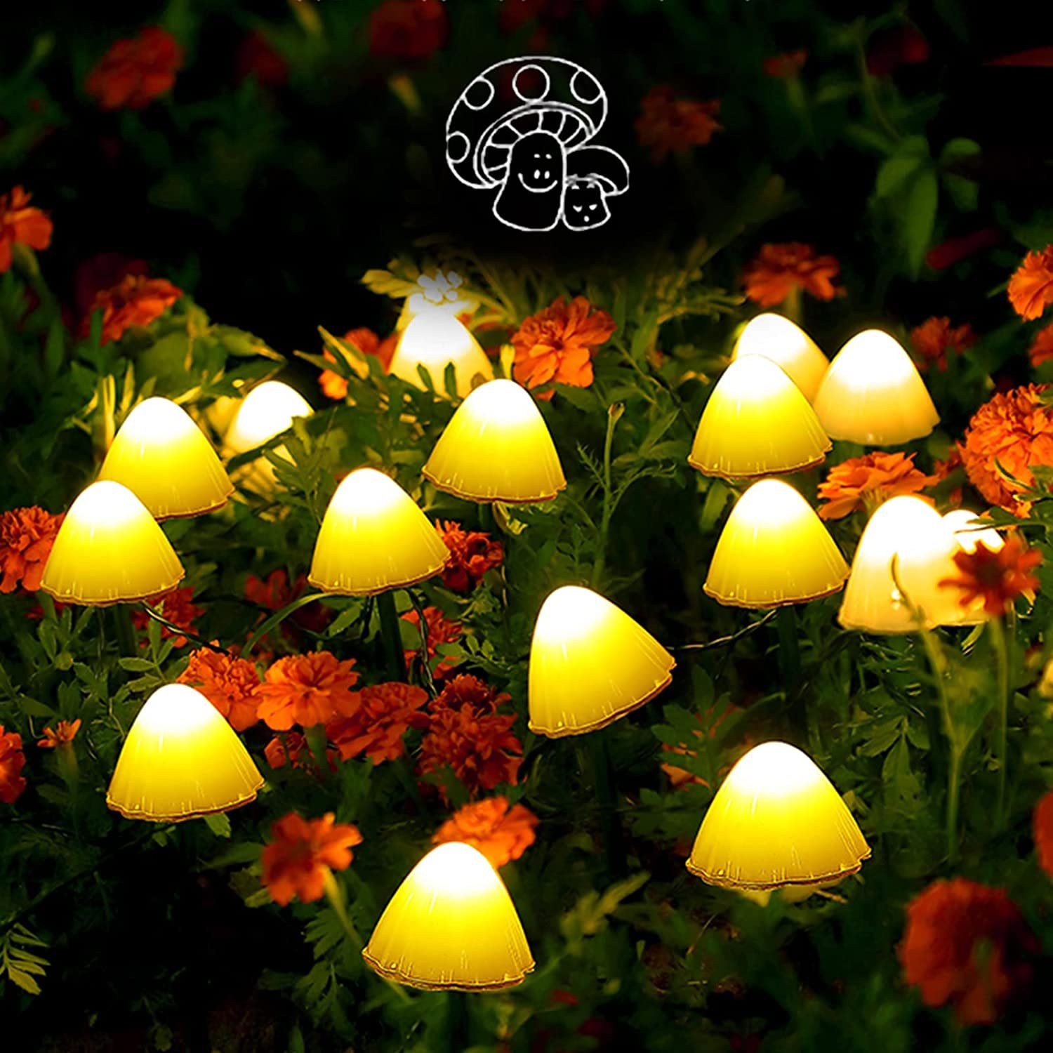 Mushroom Solar Energy String Lights LED Light Garden Decoration-xinru
