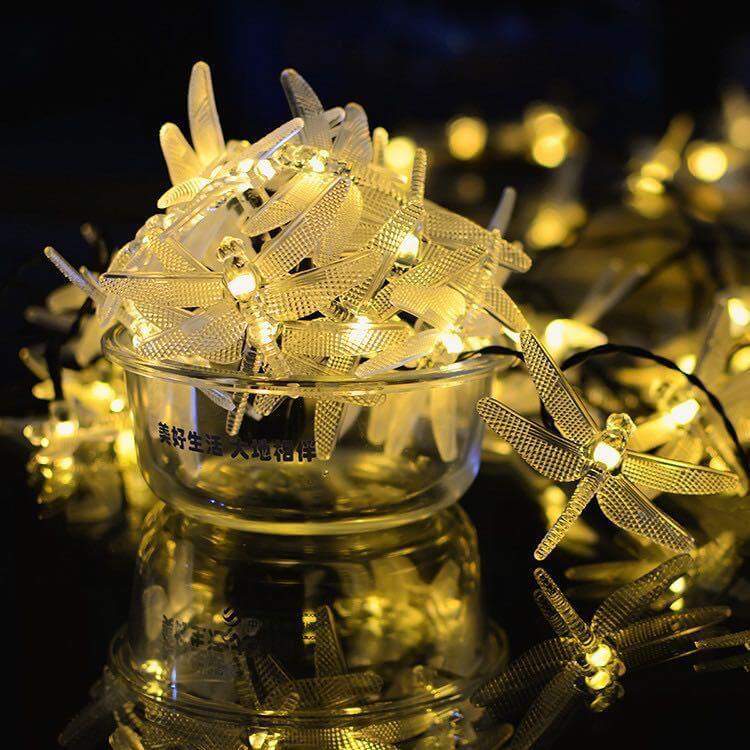 Outdoor Solar Dragonfly Waterproof LED Lights Festival Party Decoration-xinru