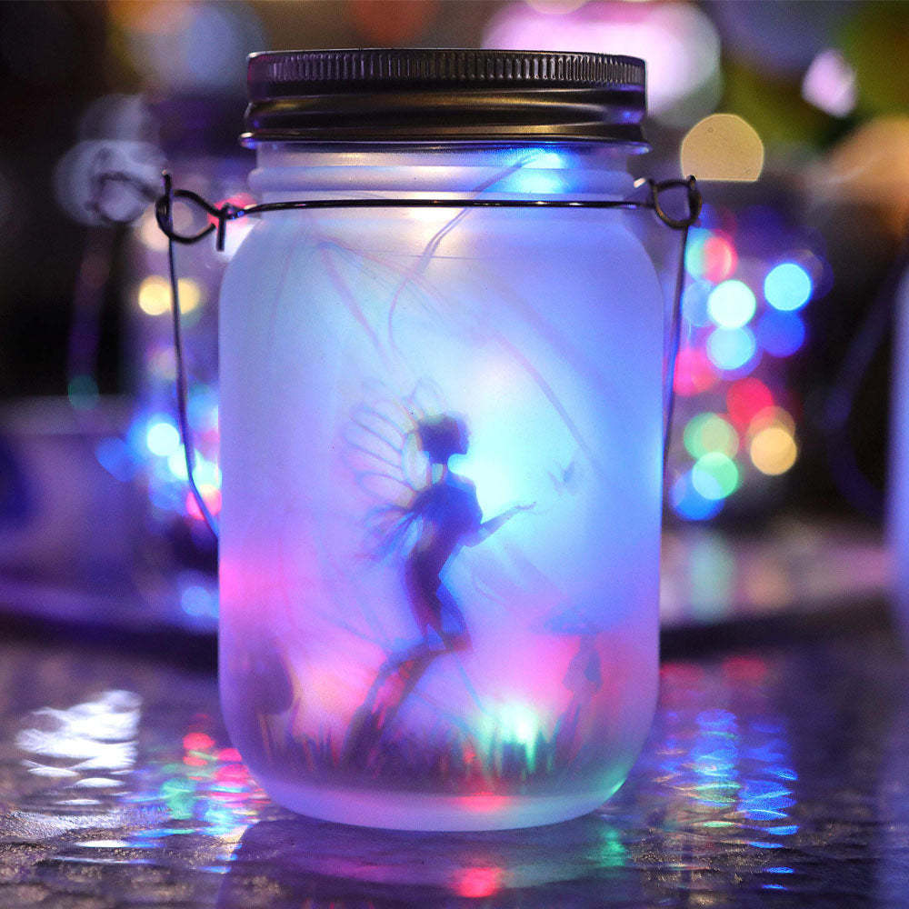 Solar Light Outdoor Fairy Lantern Hanging Glass Mason Jar Light Led Lamp-xinru