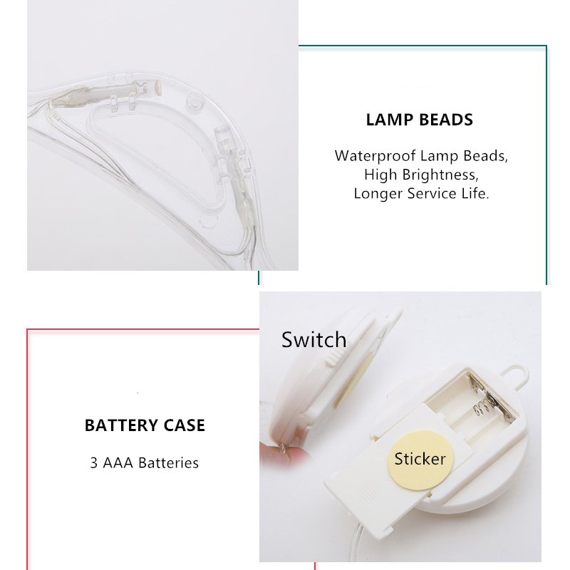 Christmas Lights LED Window Sucker Lamp Battery-Operated for Window Decorations-xinru shop