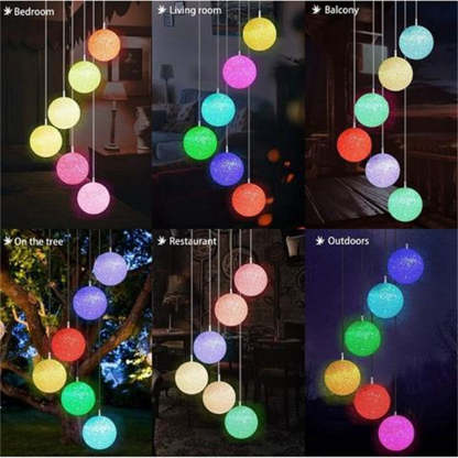 Solar Powered Color Changing Crystal Ball Wind Chime-xinru
