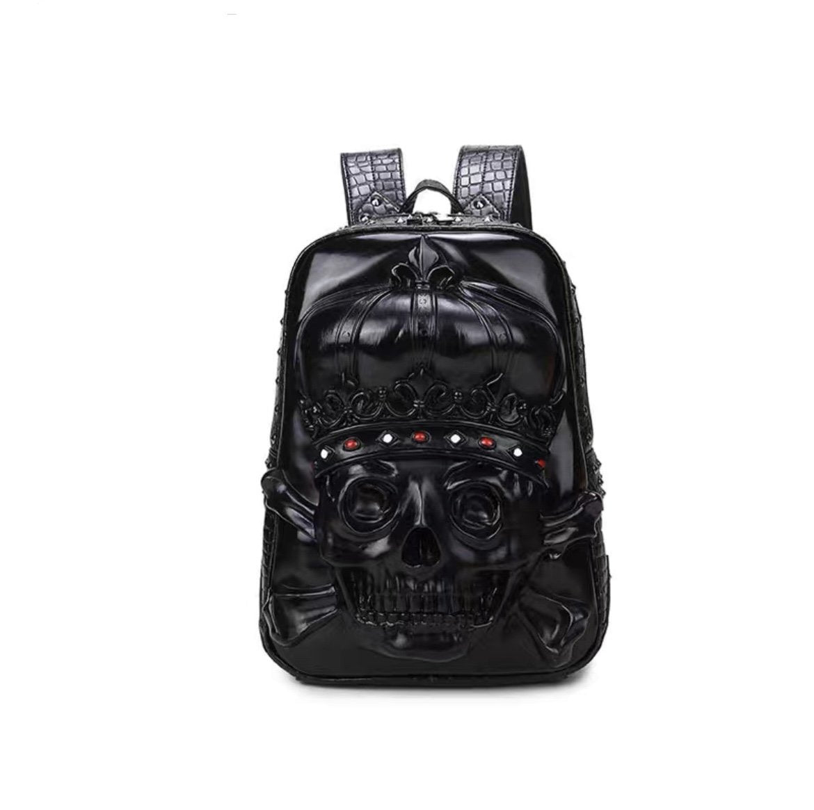 3D Leather Skull Backpack-xinru shop