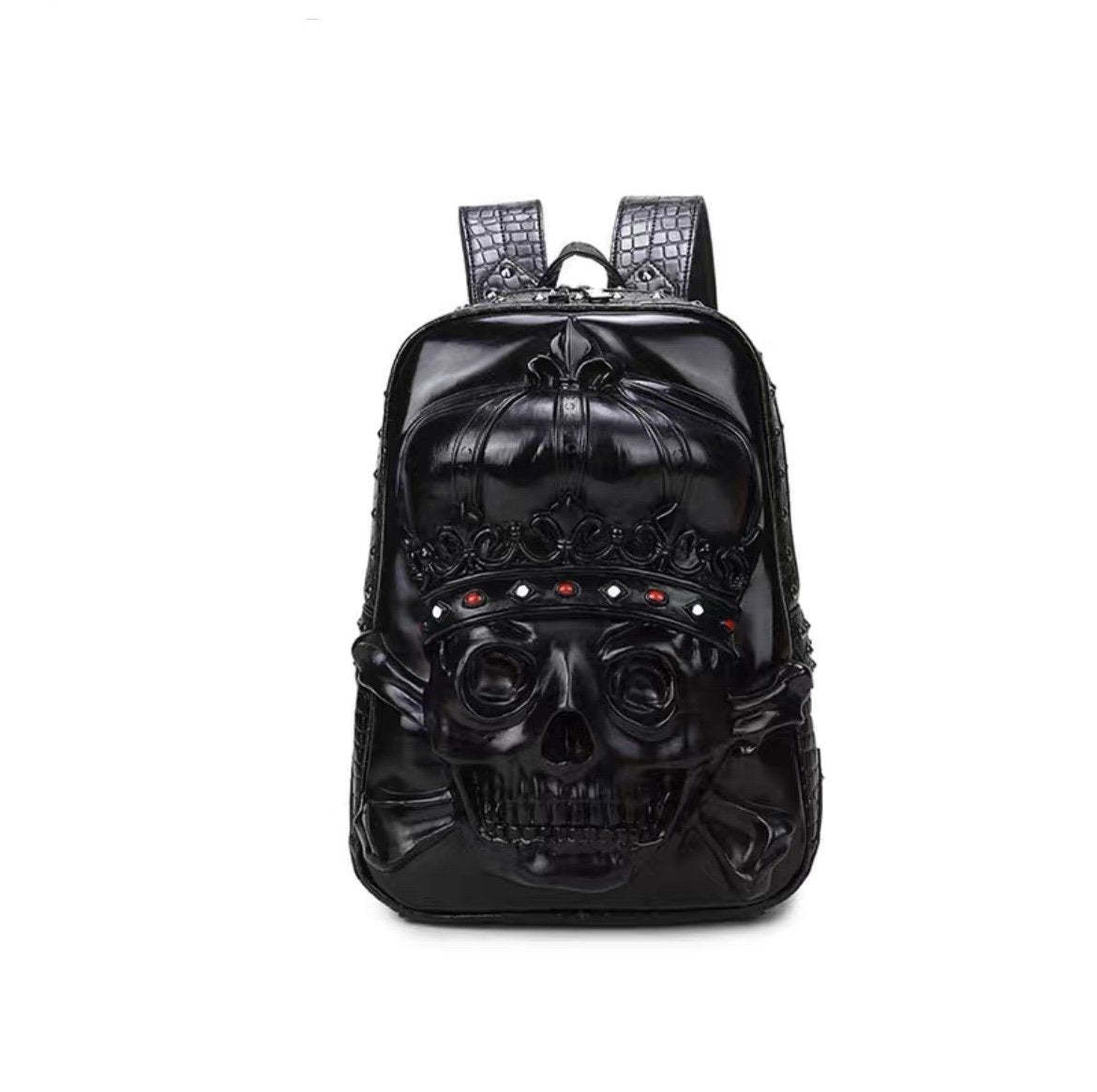 3D Leather Skull Backpack-xinru shop