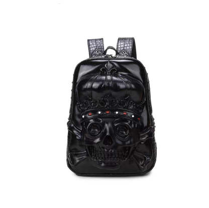 3D Leather Skull Backpack-xinru shop