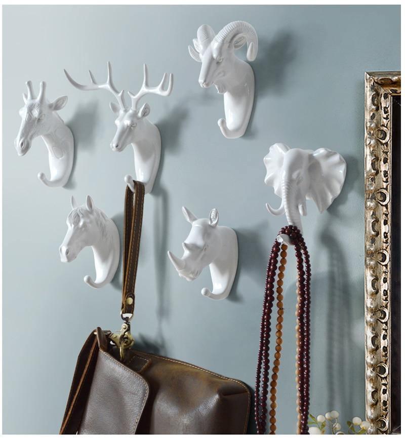 Home Decoration Nordic Multifunctional Deer Head Animal Free Punch Hook-xinru