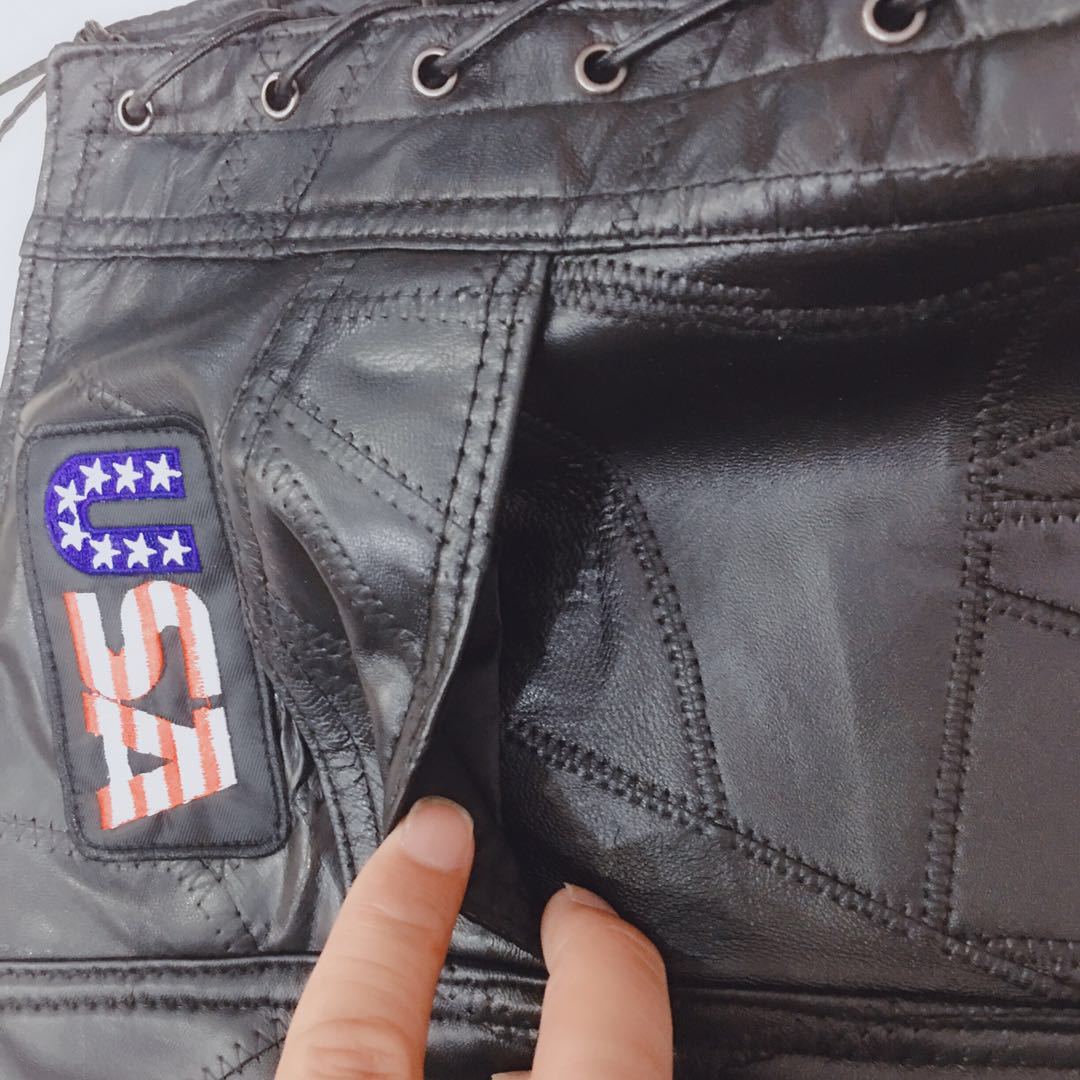 Hand Embroidery Motorcycle Leather Vest For Rider Golden Eagle-xinru shop