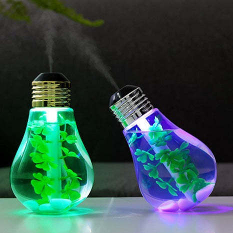 Lucky Clover Color Changing  Light Bulb Shaped Humidifier-xinru