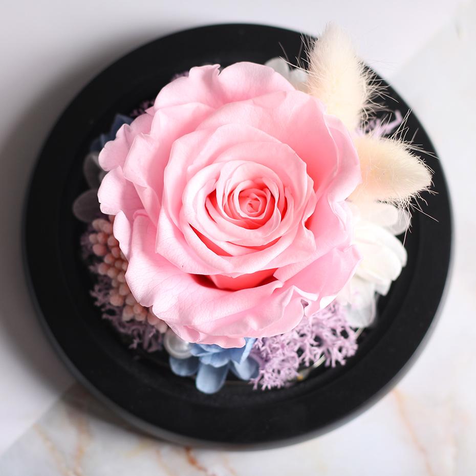 Mother's Day Gift Immortal Enchanted Rose Glass Heart Dome-xinru