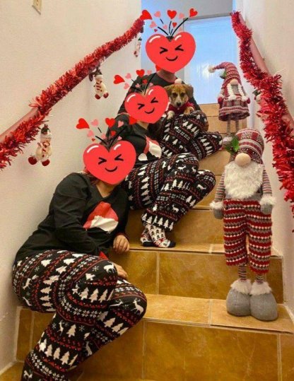 Plus Size Santa Hat Pattern Family Matching Pajamas Sets-xinru shop