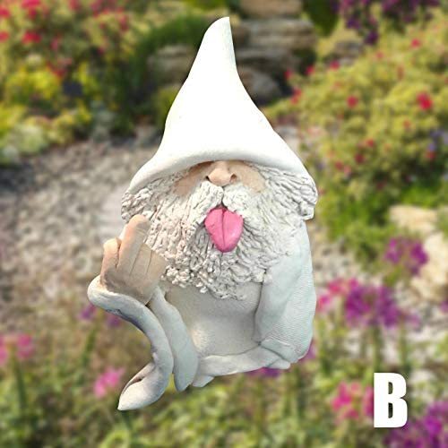 Naughty Smoking Big Tongue Gnome Wizard Ornament For Outdoor Garden Lawn-xinru