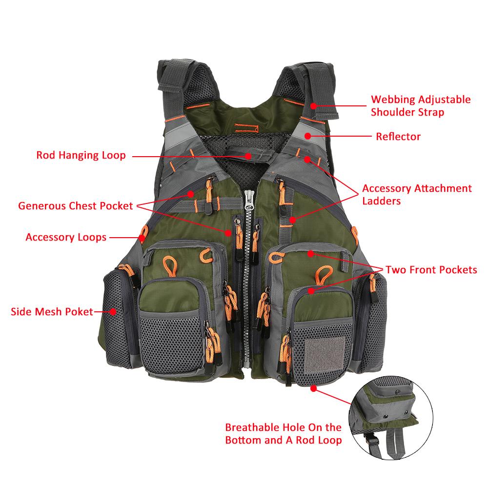 Breathable Outdoor Sport Swimming  Fishing Life Vest-xinru