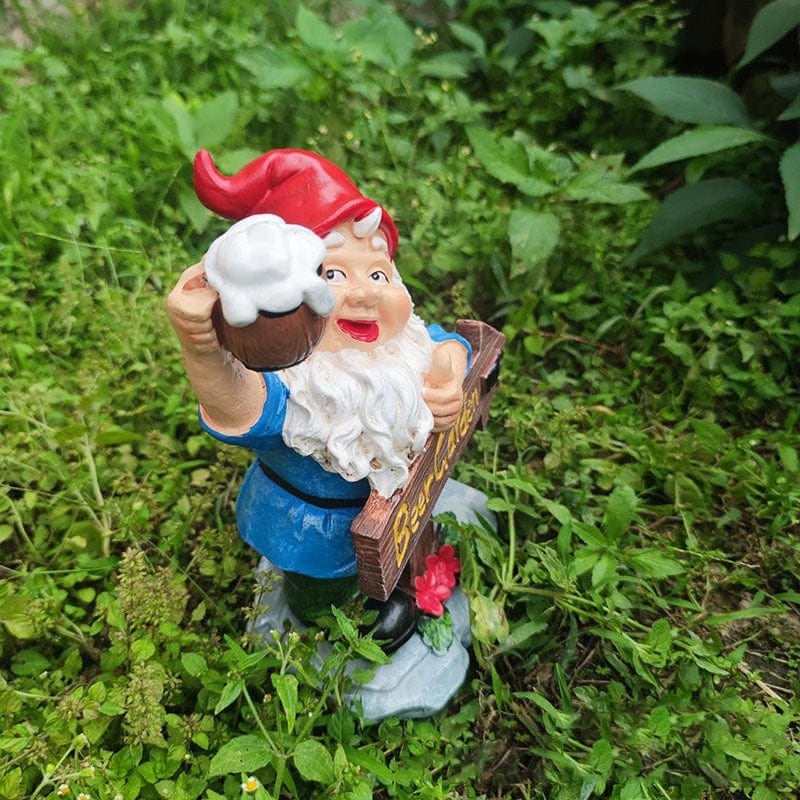 Beer Garden Sign Gnome Statue Lawn Ornament-xinru