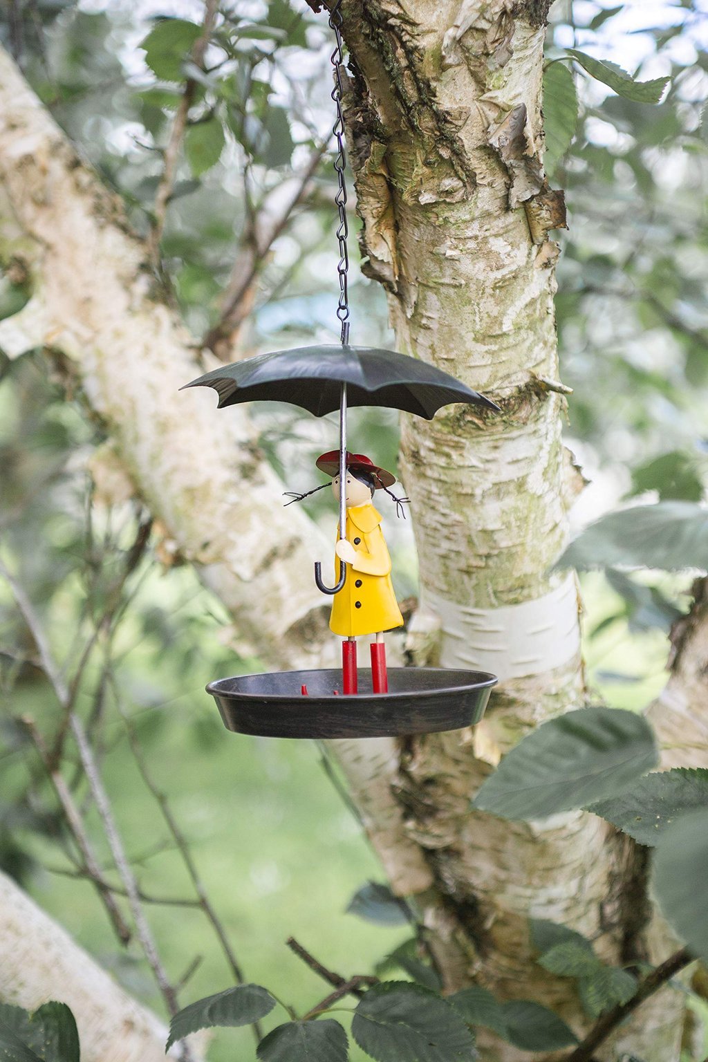 Bird Feeder Metal Hanging Chain Girl And Umbrella Bird Feeder For Wild Birds-xinru