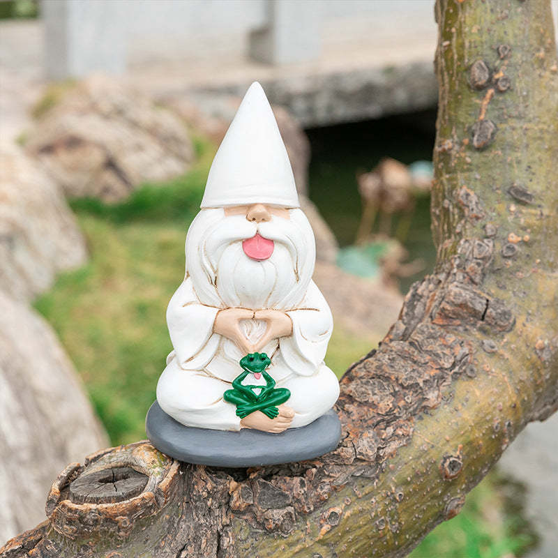 White Beard Garden Gnome Statue Decor-xinru