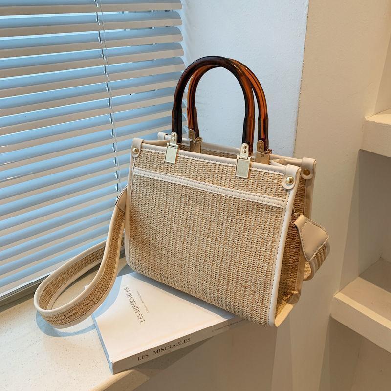 ウーブンバッグ大容量トートバッグ-xinru shop