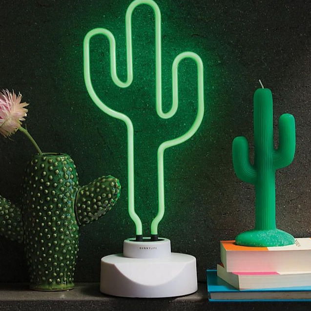 Night Lamp With Base Neon LED Cactus Modeling Lamp-xinru