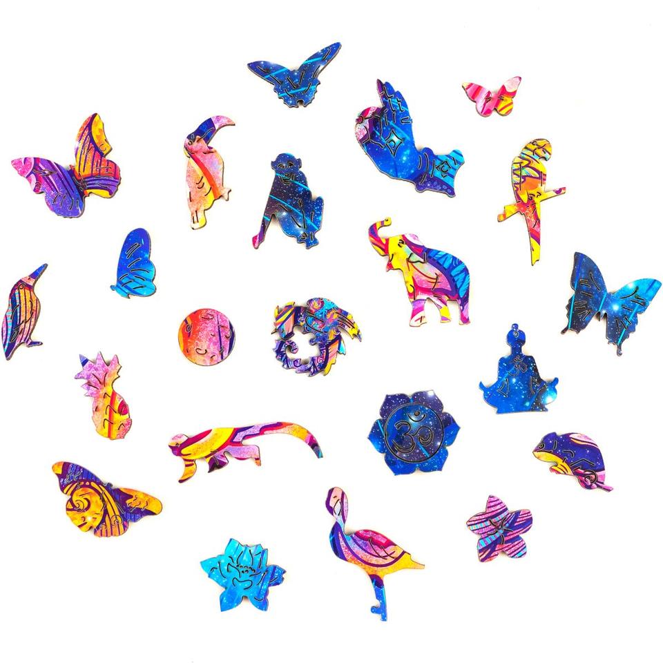 Wooden Colorful Butterflies Jigsaw Puzzle With Box-xinru