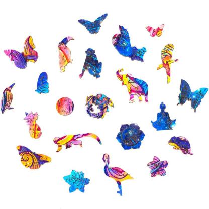 Wooden Colorful Butterflies Jigsaw Puzzle With Box-xinru