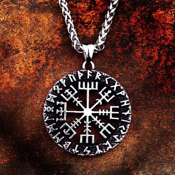 Women Vegvisir Viking Wayfinder Pendant Necklaces-xinru