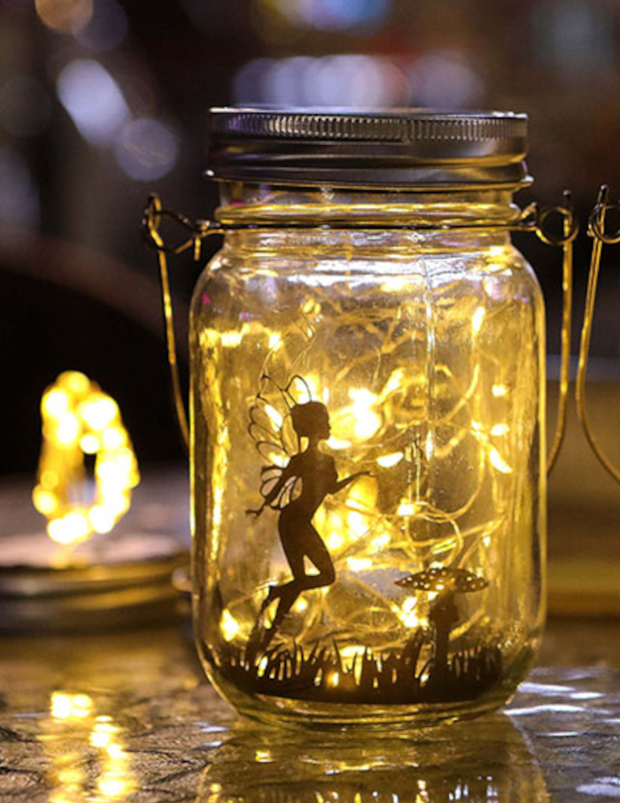 Solar Light Outdoor Fairy Lantern Hanging Glass Mason Jar Light Led Lamp-xinru