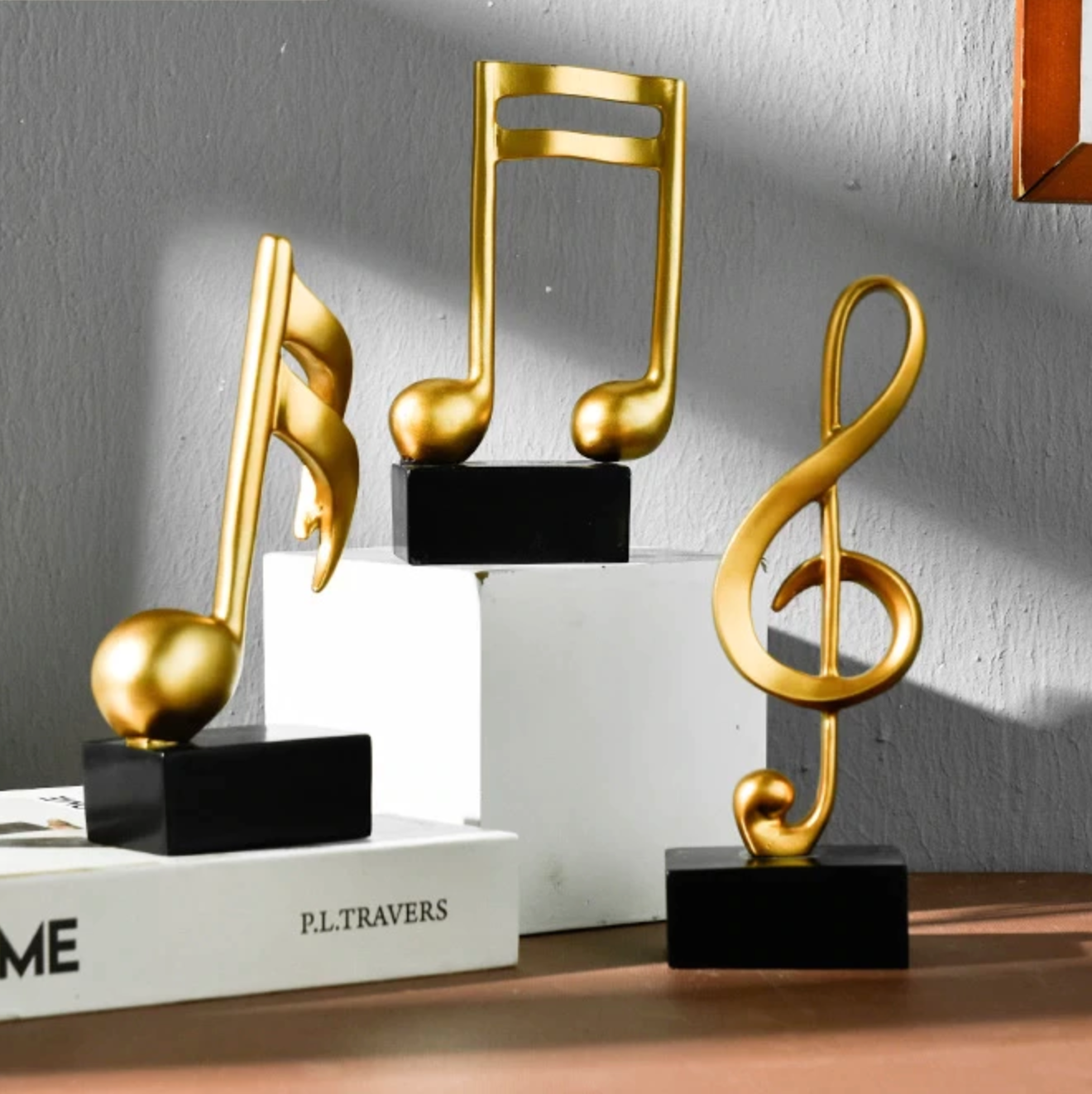 Art Music Note Shaped Sculpture Decorative Statue Artwork-xinru