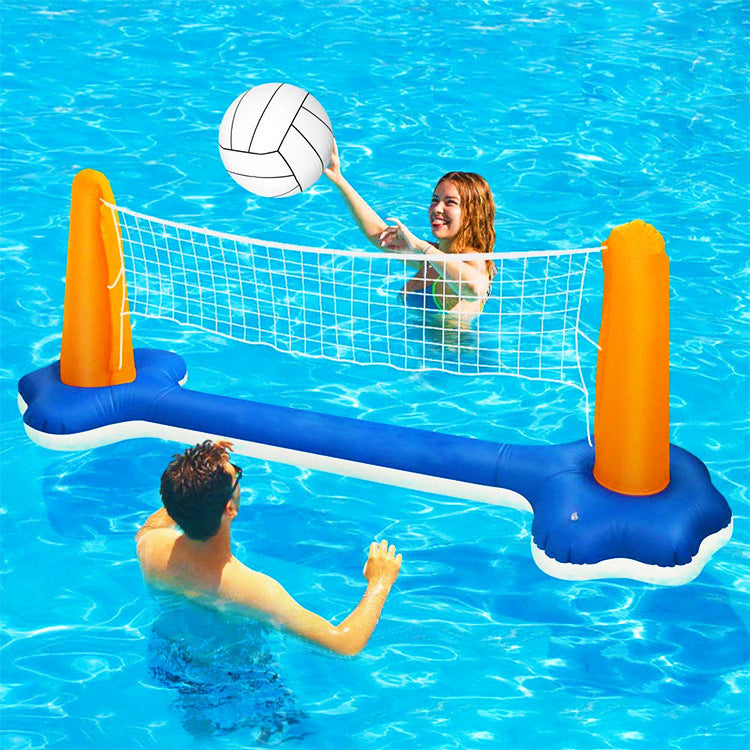 Inflatable Pool Float Set Volleyball Net Basketball Hoops-xinru