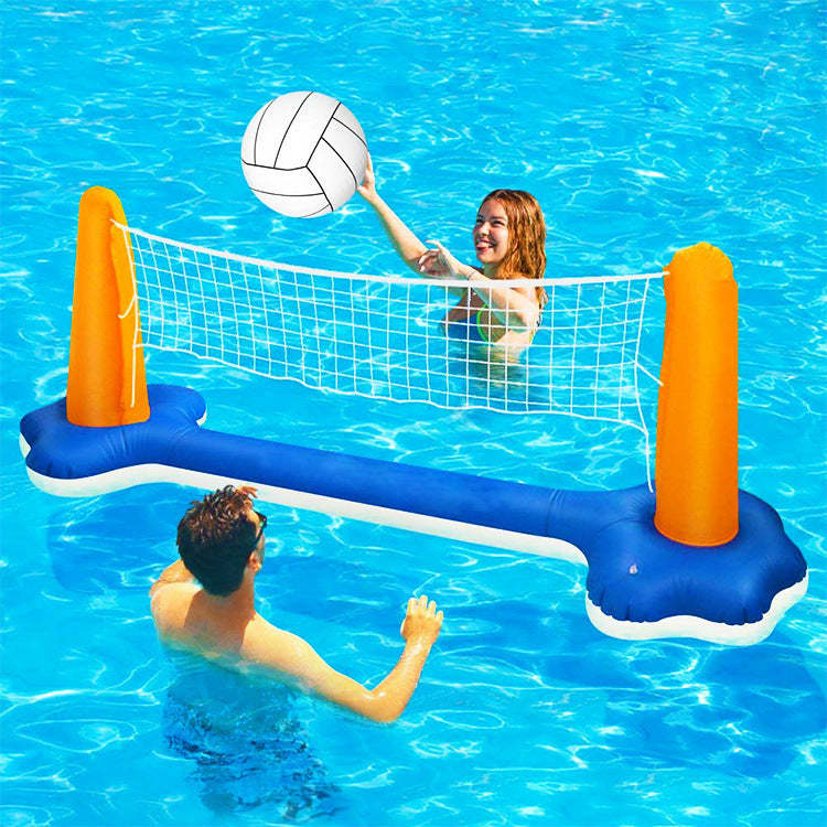 Inflatable Pool Float Set Volleyball Net Basketball Hoops-xinru
