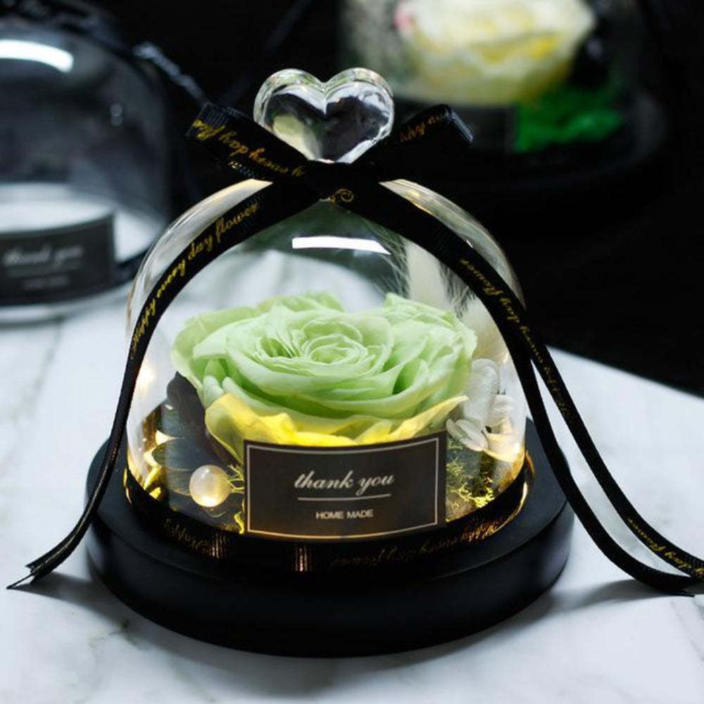 Mother's Day Gift Immortal Enchanted Rose Glass Heart Dome-xinru